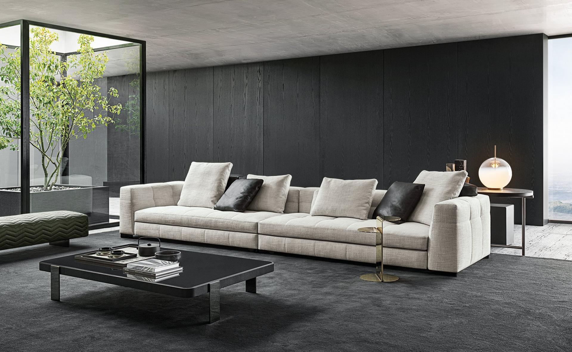 Sectional fabric sofa | Blazer by Minotti
