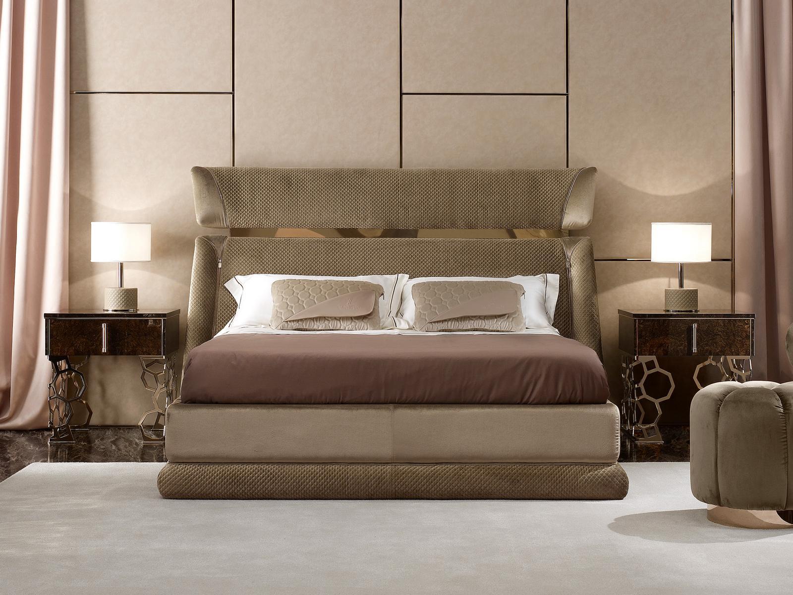 Double bed with upholstered headboard | Annabel by Volpi