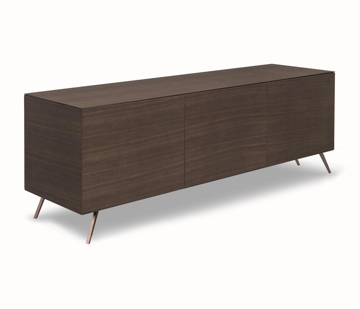 Suspended oak sideboard with doors | Linea by Riflessi
