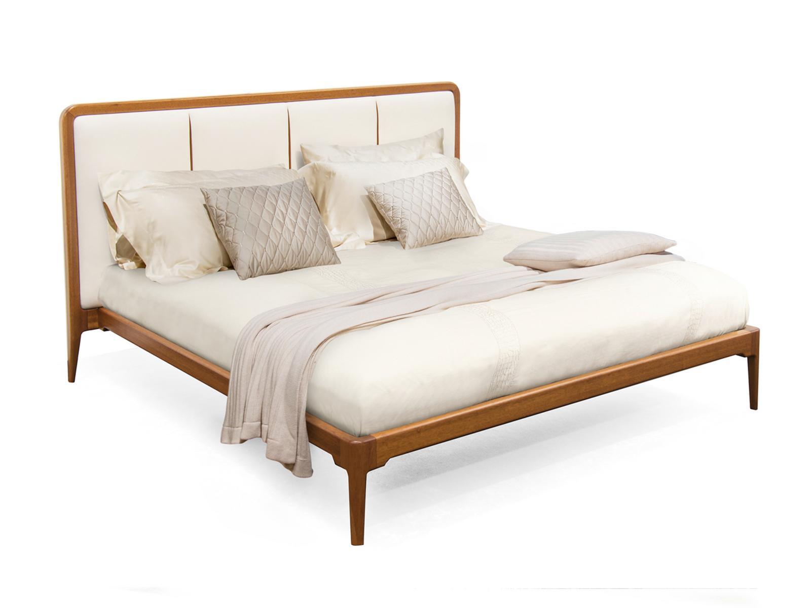Leather bed with upholstered headboard | Julia by Formitalia