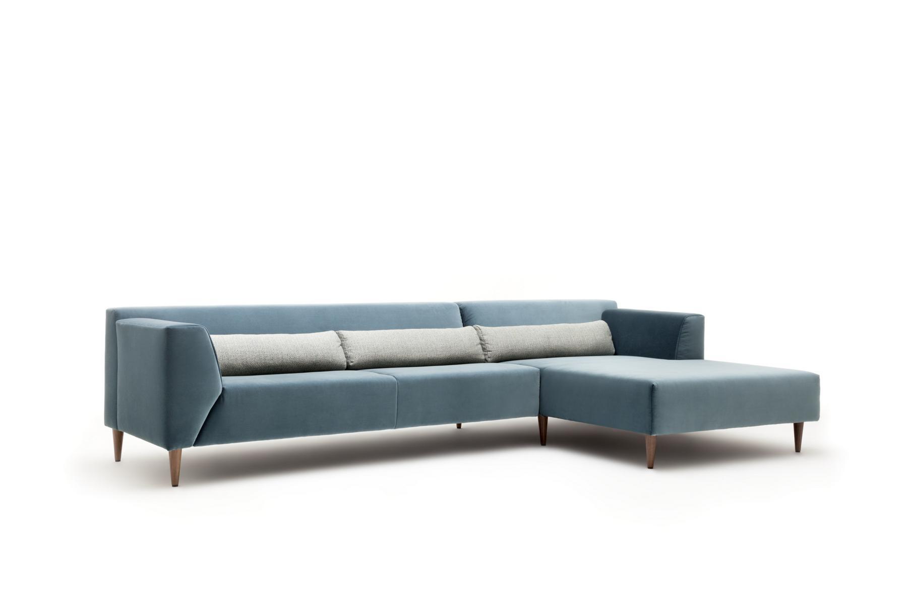 Sectional fabric sofa with chaise longue | 318 by Rolf Benz