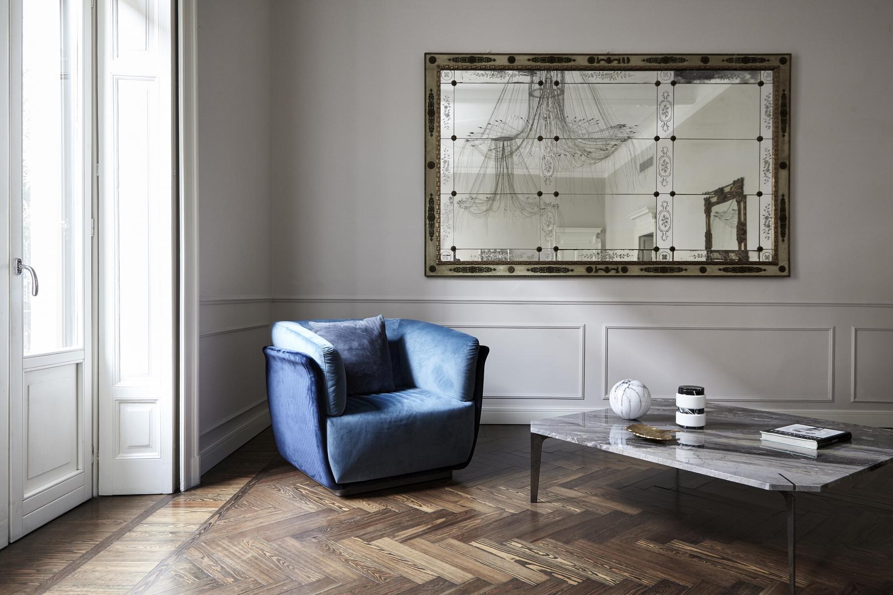 Upholstered fabric armchair with armrests | Allure by Capital Collection