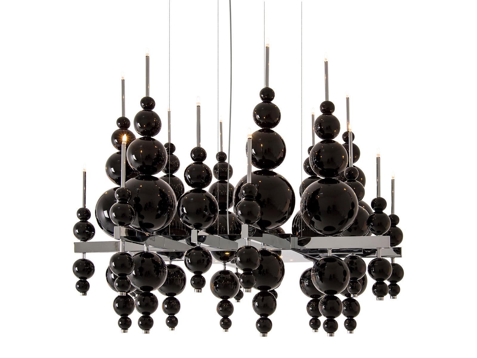 Direct-indirect light glass pendant lamp | Tears From Moon H20+9 by Ilfari