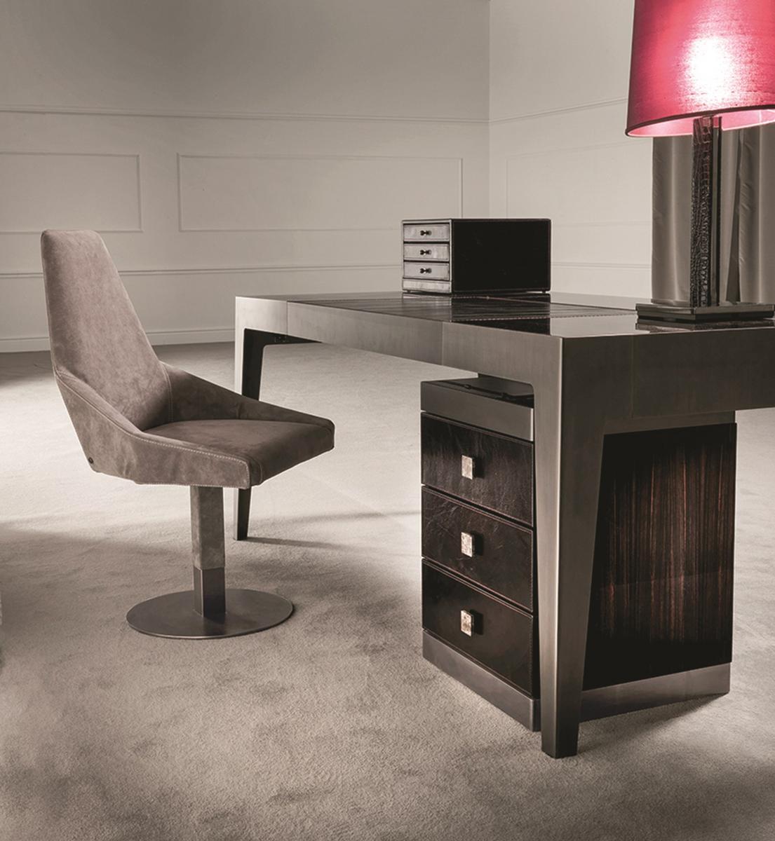 Rectangular metal writing desk with drawers | Gorky by Longhi