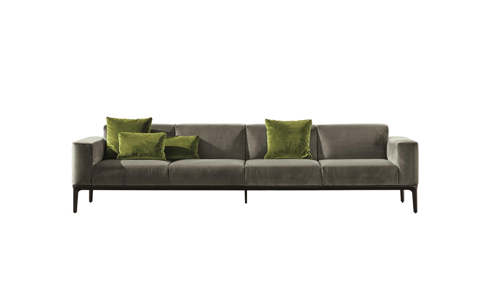 Sectional 4 seater fabric sofa | Slim by Sovet