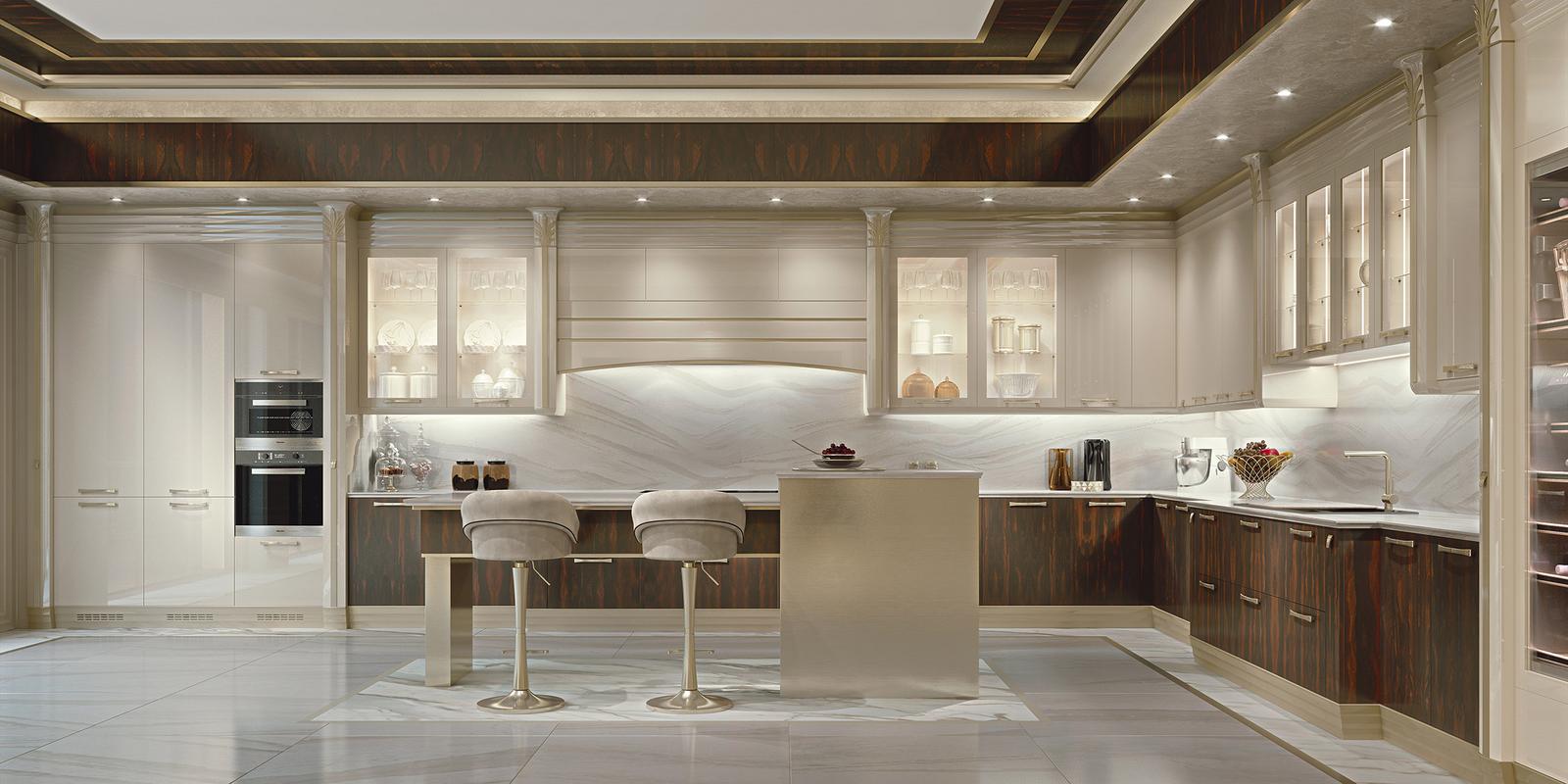 Veneer kitchen with handles Brummel Ego