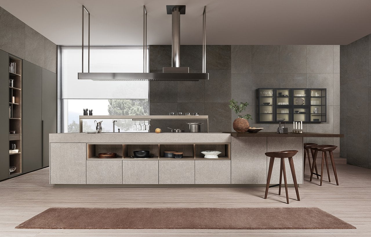 Lacquered kitchen with handles Ernestomeda Sign