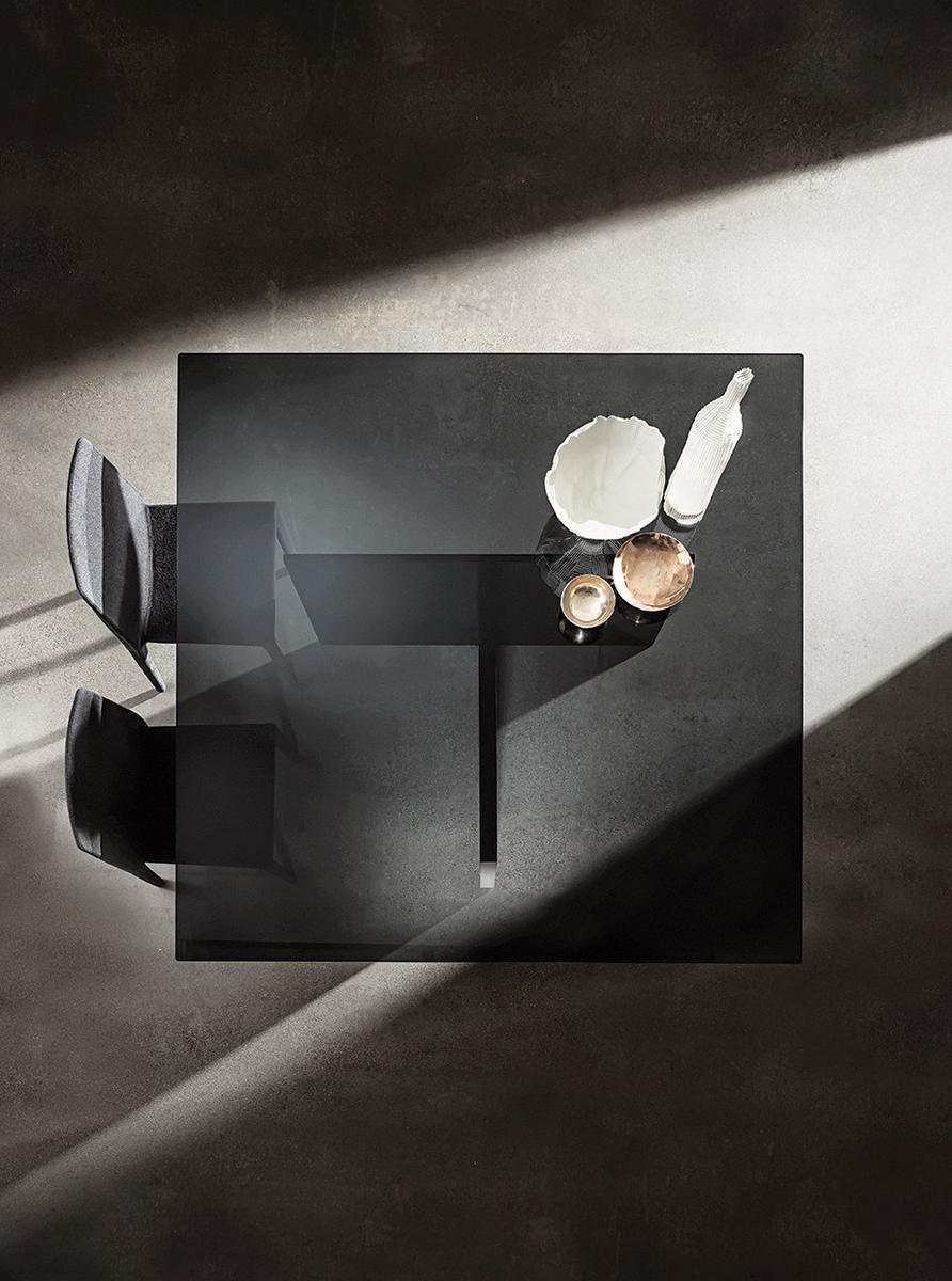 Square wood and glass table | Regolo by Sovet