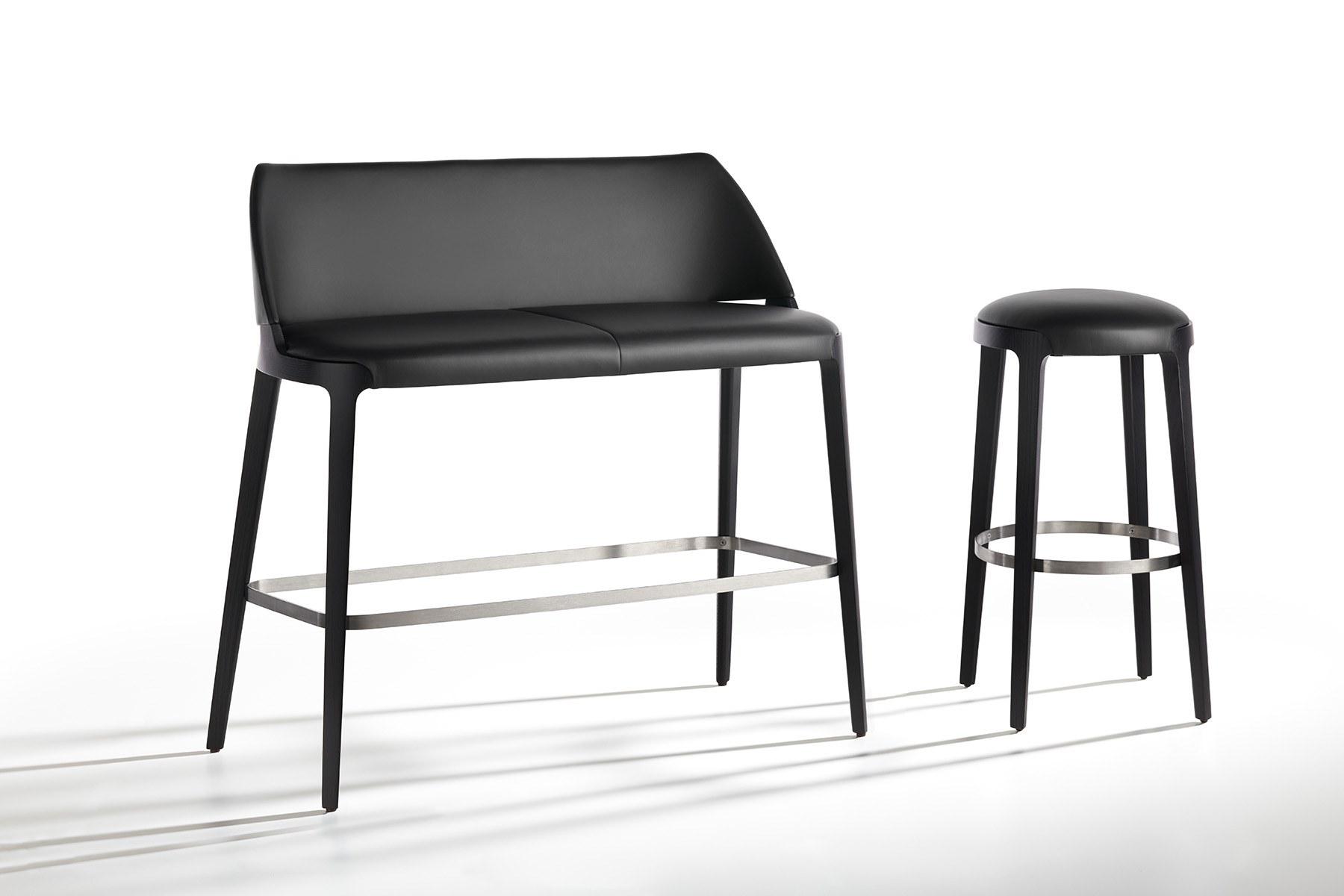 Upholstered stool with footrest | Velis by Potocco