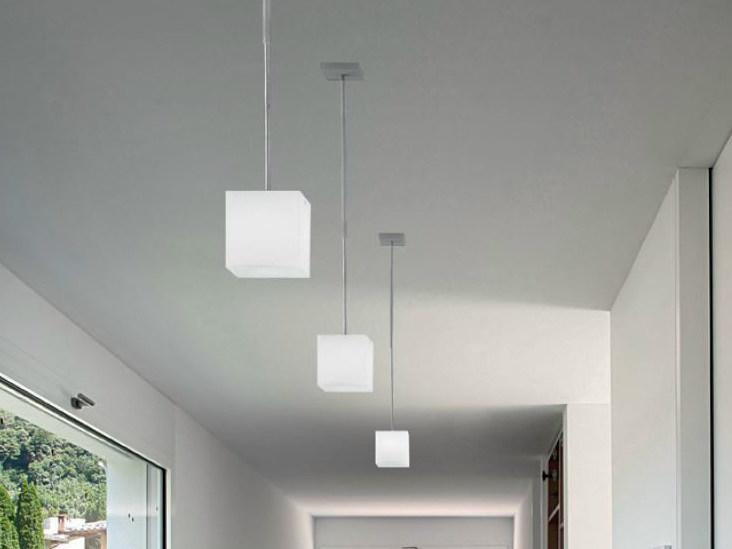 Blown glass pendant lamp | Kubik by Panzeri