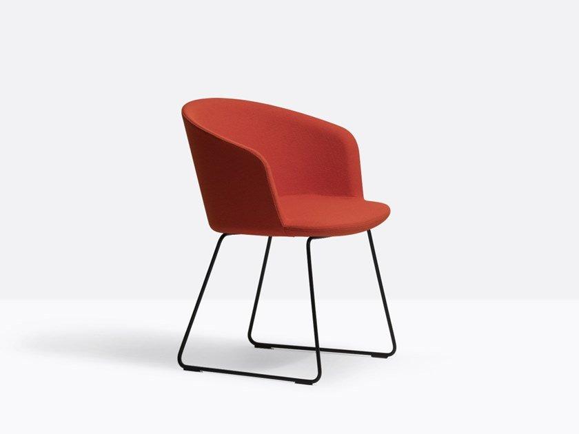 Sled base fabric chair with armrests | Nym Soft 2857 by Pedrali