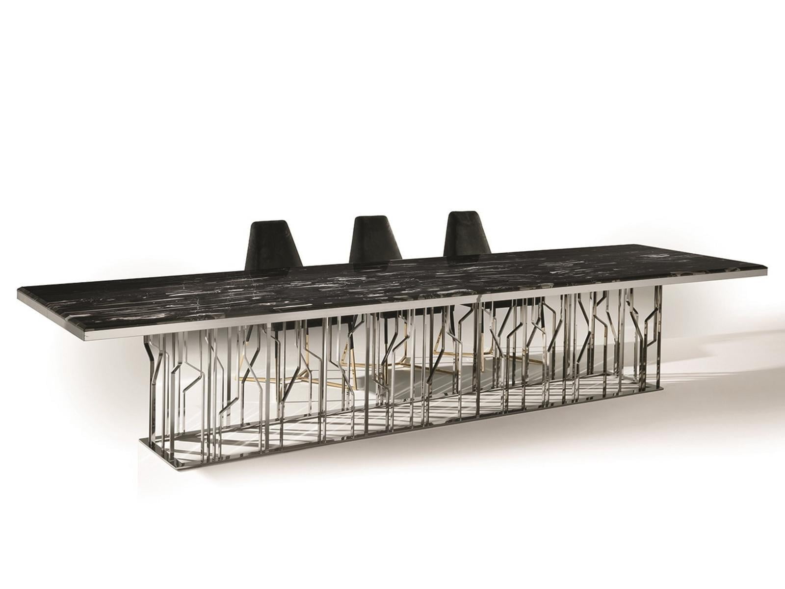 Rectangular metal table | Ginza by Longhi
