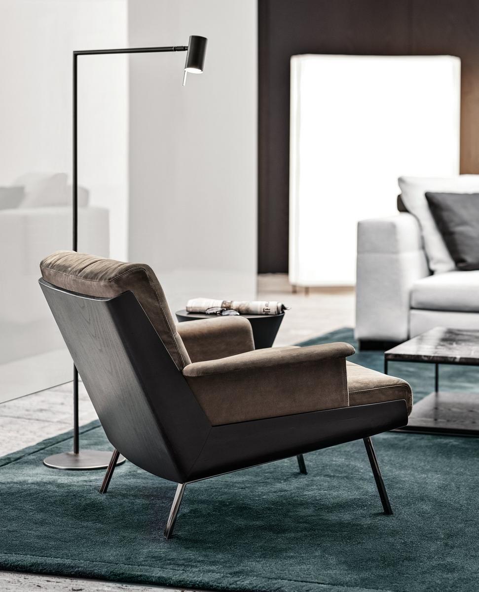 Leather armchair with armrests | Daiki by Minotti