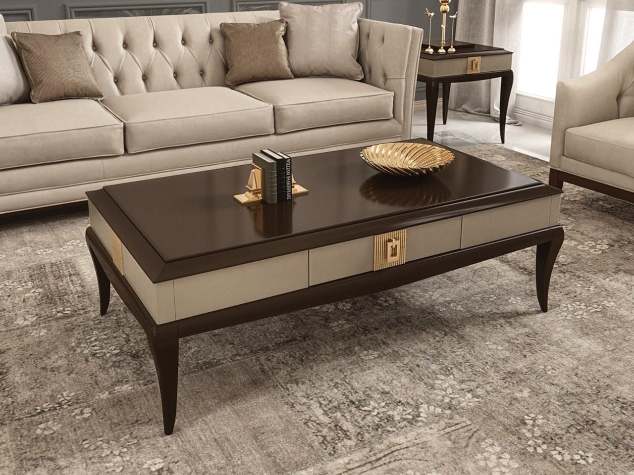 Rectangular wooden coffee table with storage space | Pr.335 by Stella del Mobile