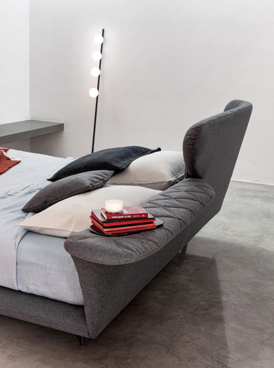 Double bed with upholstered headboard | Lovy Bed by Bonaldo