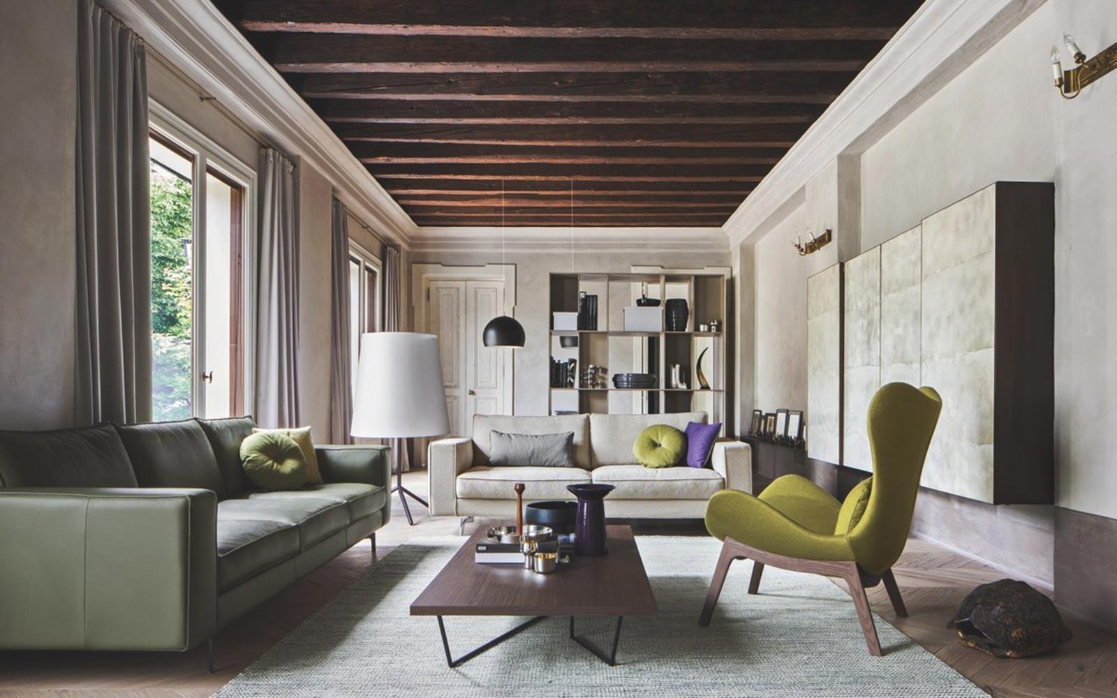 Sectional fabric sofa | Square by Calligaris