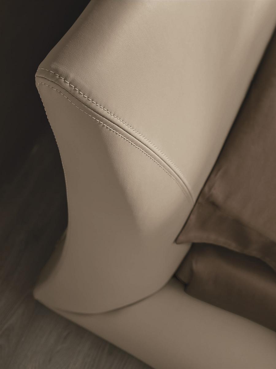 Upholstered leather double bed | Eros by Tomasella