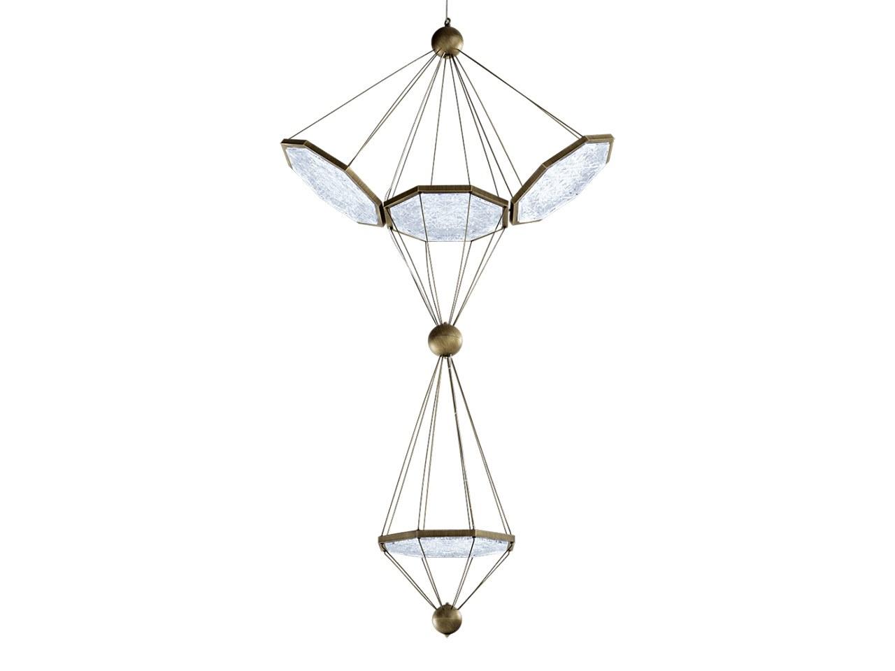 LED adjustable crystal and metal pendant lamp | Zeus by Italamp
