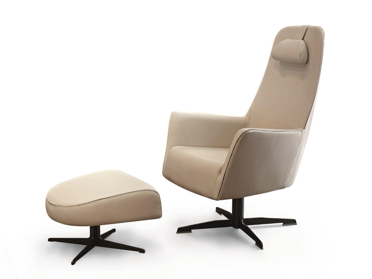 Swivel armchair with 4-spoke base with armrests | Valentina by Dema
