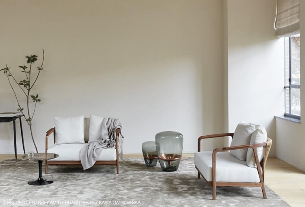 Fabric armchair with removable cover with armrests | Crono by Flexform