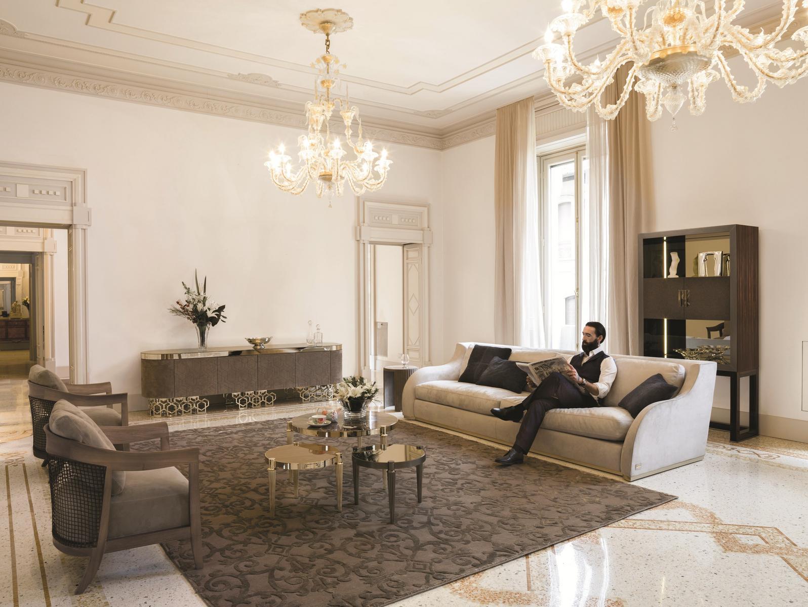 Sectional leather sofa | Rey by Longhi