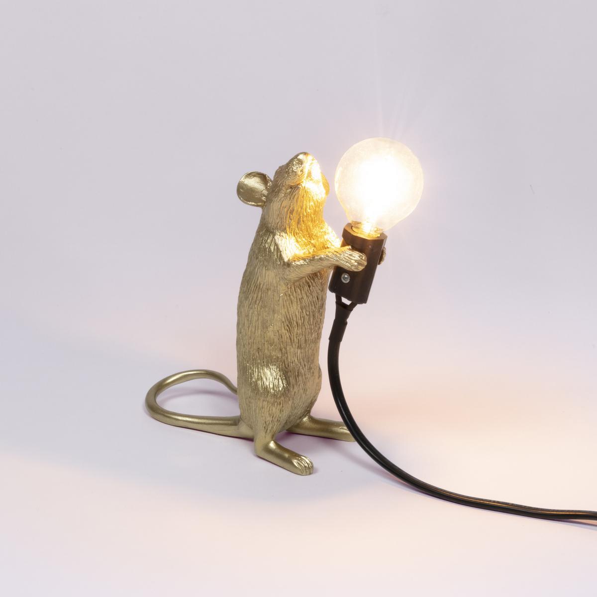 LED resin table lamp | Mouse Lamp Gold - Step by Seletti