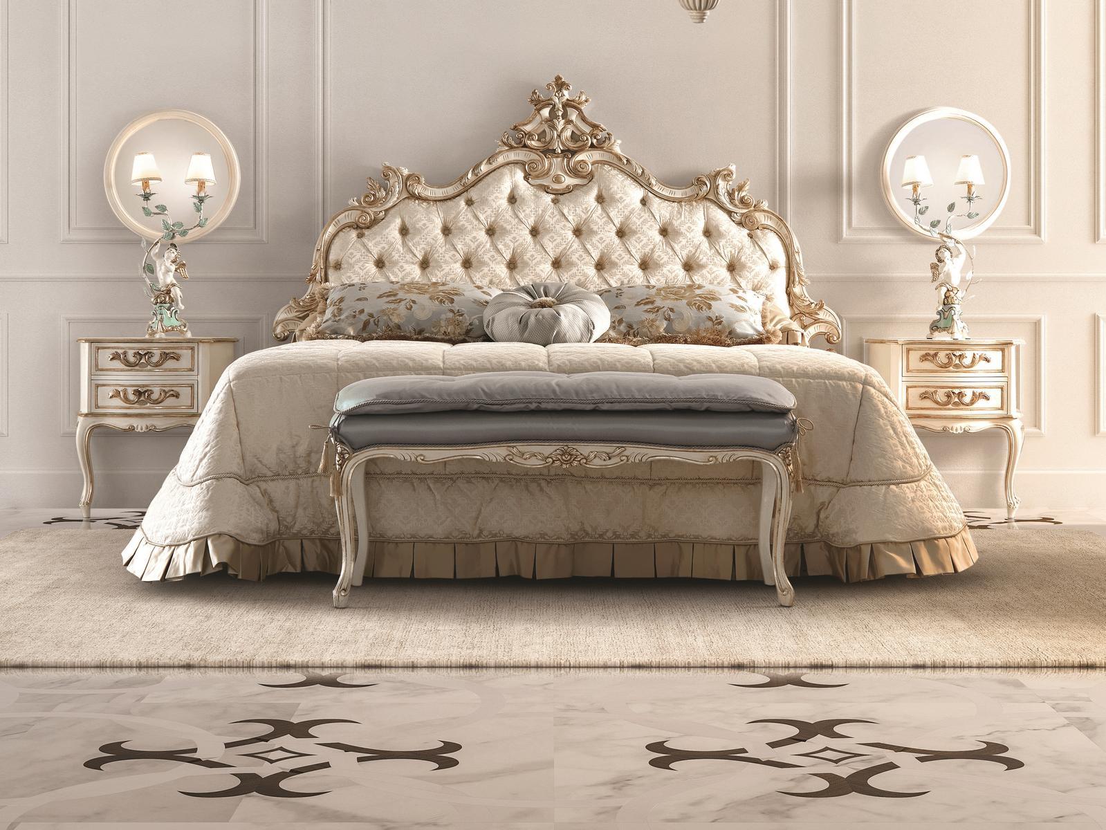Upholstered bed with tufted headboard | Opera by Andrea Fanfani