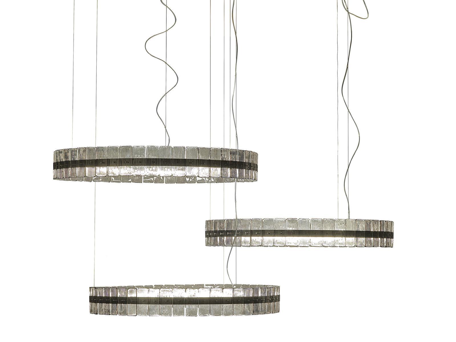 Glass and steel pendant lamp | Oban by Gianfranco Ferre Home