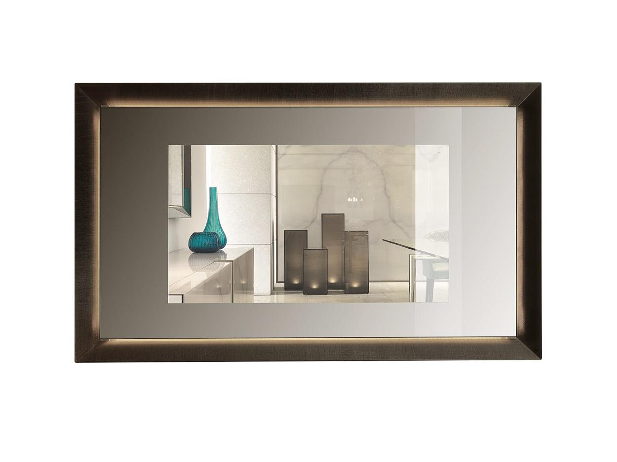 Wall-mounted retractable mirrored glass TV cabinet | Prisma by Reflex