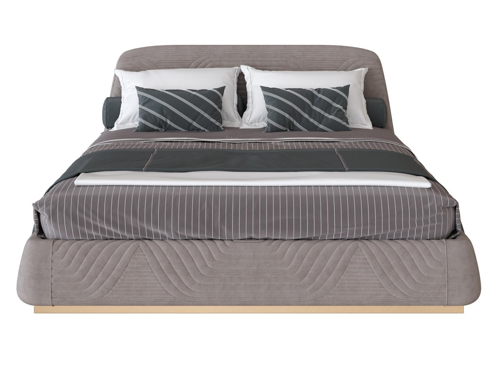 Nabuk bed with upholstered headboard | Aurora by Mantellassi 1926