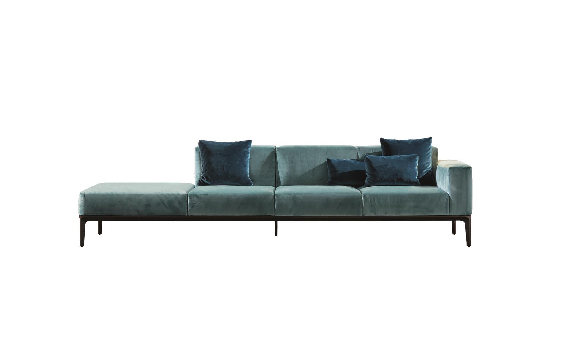 Sectional 4 seater fabric sofa | Slim by Sovet