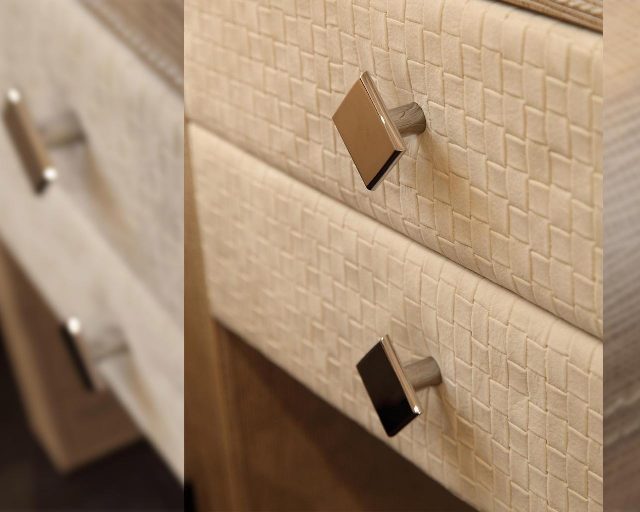 Nabuk bedside table in a luxury style with drawers | Reko by Rugiano