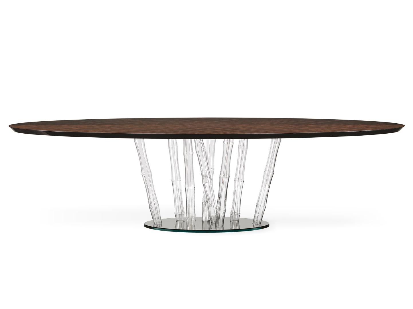 Oval wooden dining table | Bamboo by Reflex