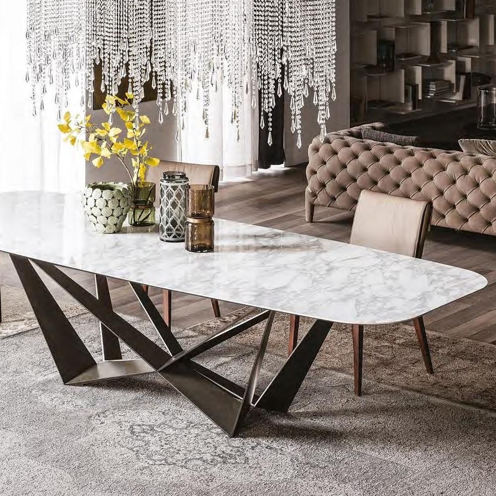 Oval tempered glass table | Skorpio by Cattelan Italia