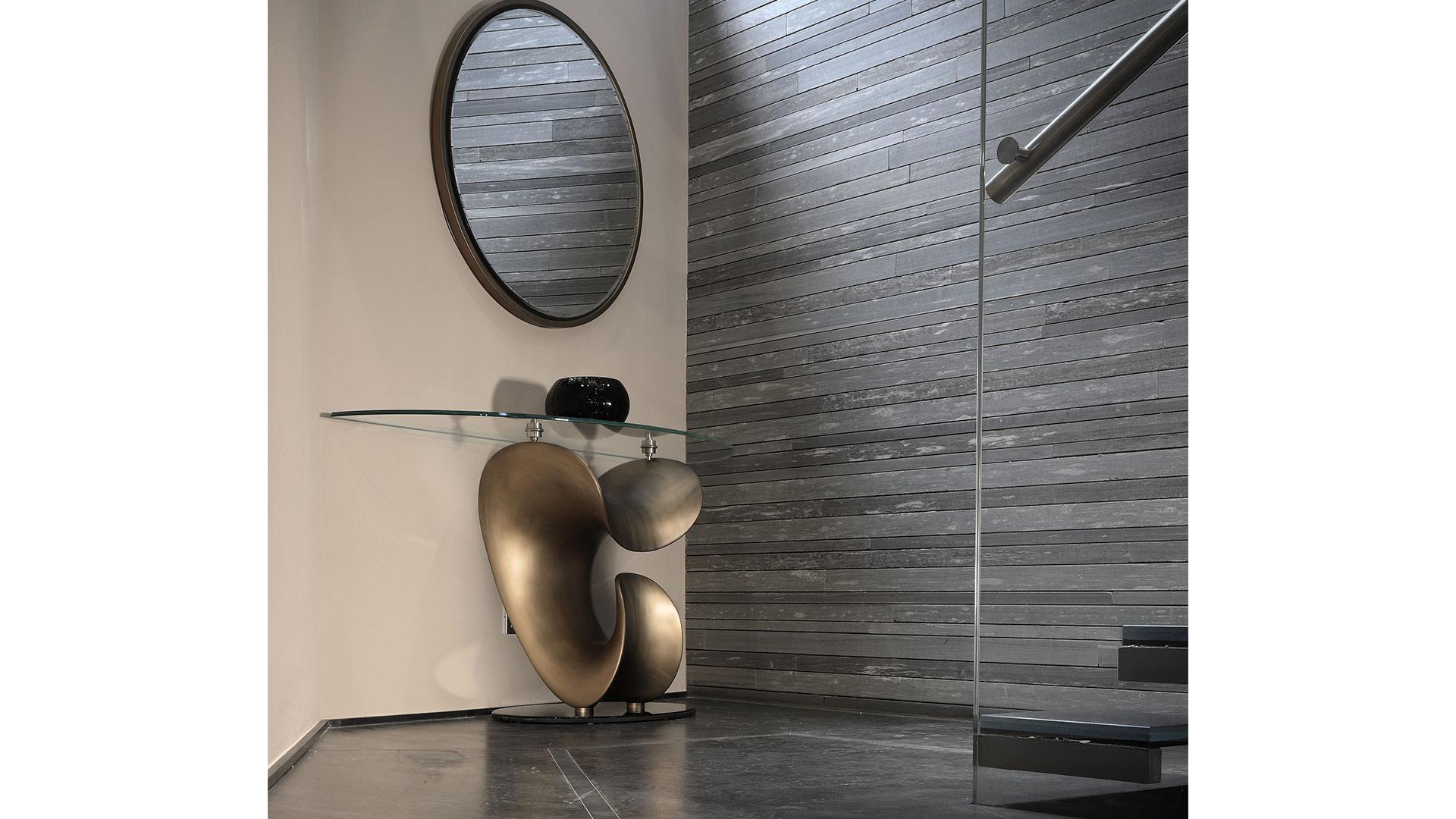 Demilune glass console table | Parentesis by Reflex