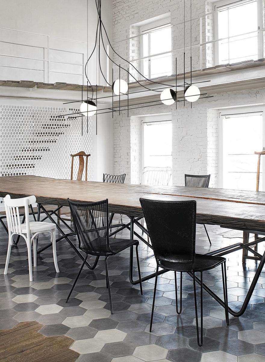 LED pendant lamp in metal and blown glass | Plot Frame Sp by Vistosi