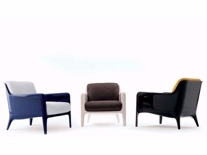 Polyurethane garden armchair with armrests | Cocca by Arflex