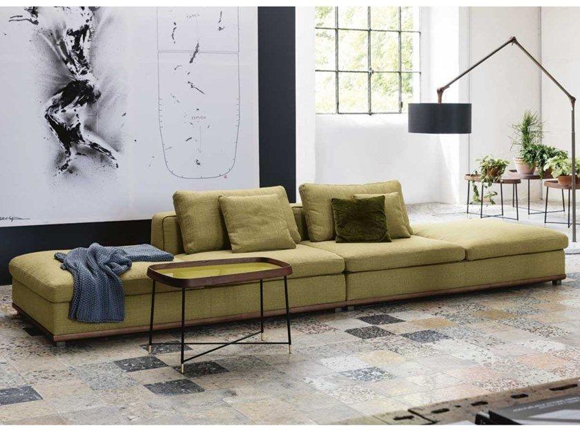 Sectional fabric sofa with chaise longue | Kirk by Porada