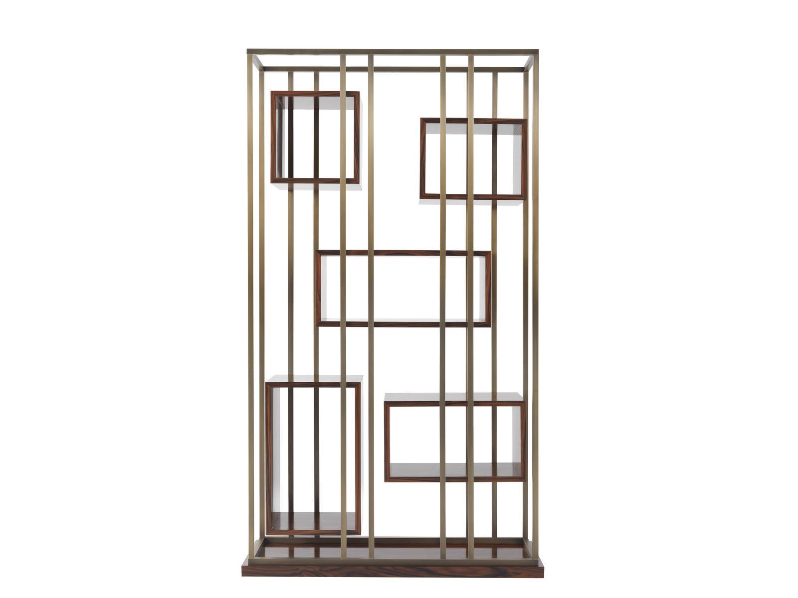 Open double-sided brass bookcase | Mackintosh by Gianfranco Ferre Home