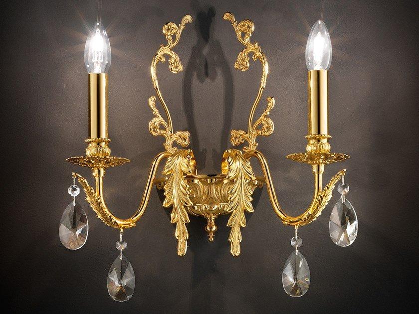 Incandescent metal wall lamp with crystals | Acantia A2n by Masiero