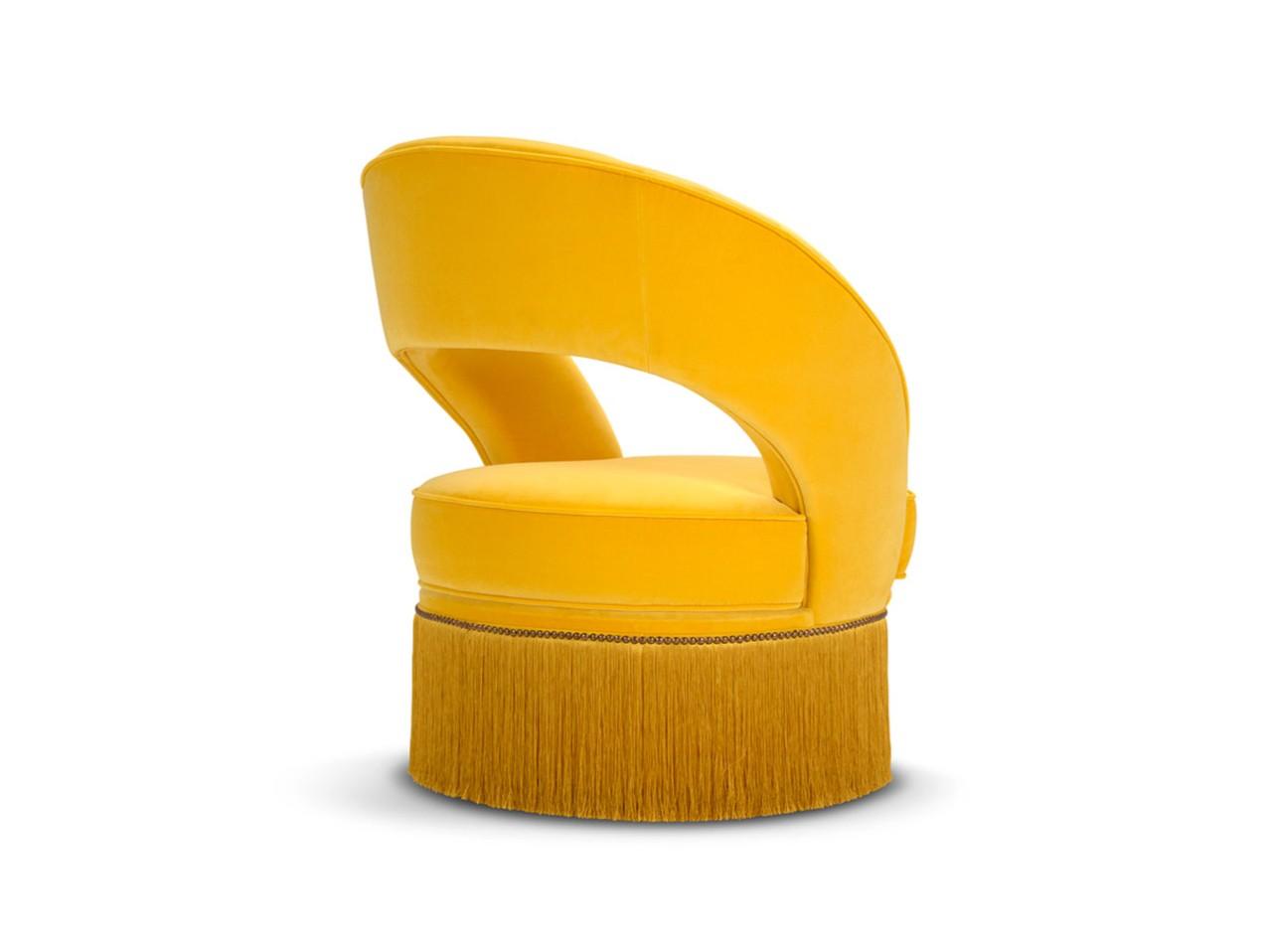 Upholstered fabric easy chair with armrests | Dione by Domingo salotti