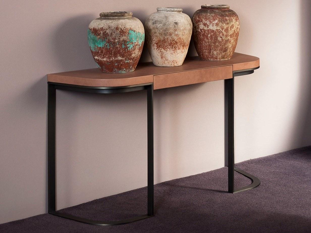 Rectangular leather console table | Yves by Baxter