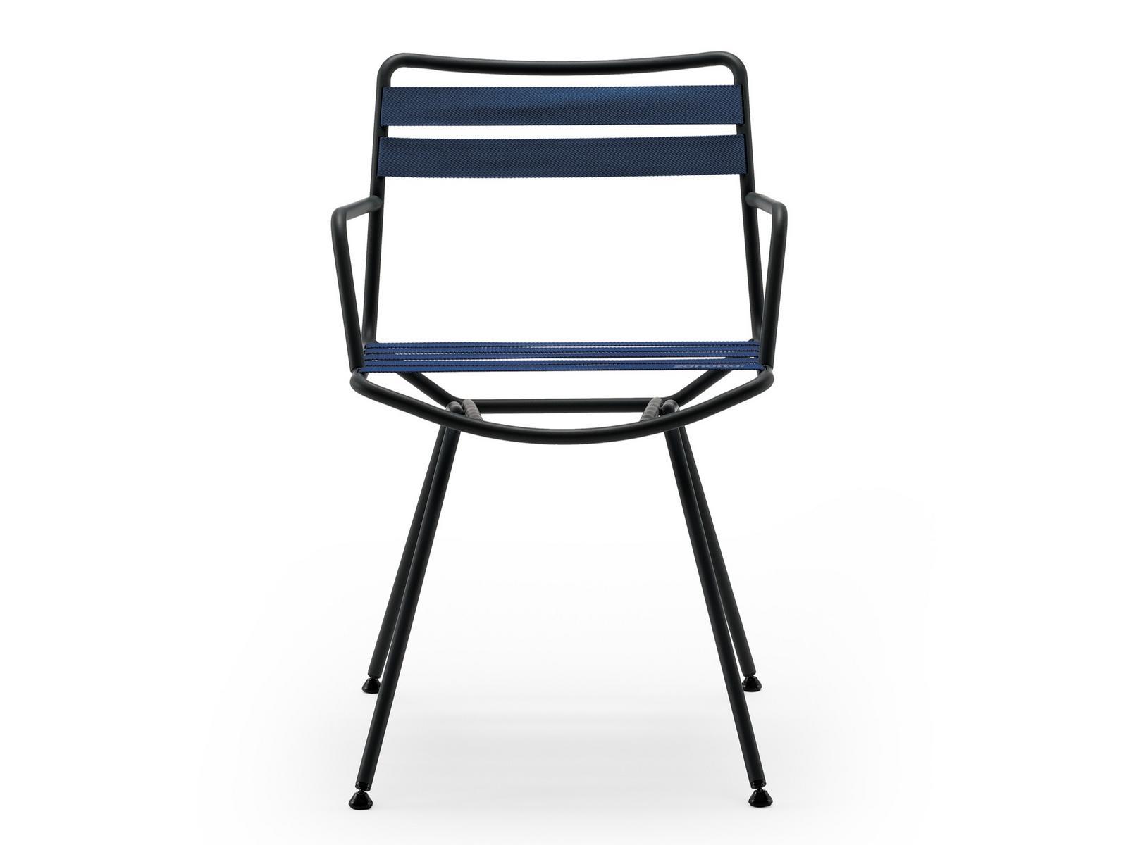 Steel chair with armrests | Dan 2058 by Zanotta
