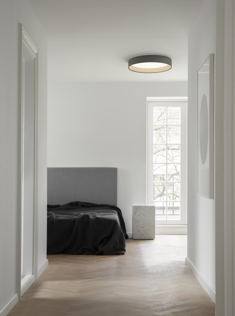 LED aluminium and wood ceiling lamp | Duo by Vibia