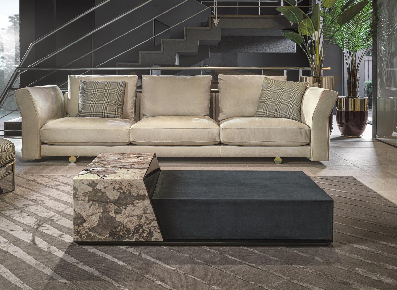 Rectangular stone coffee table with drawers | Bold by Longhi