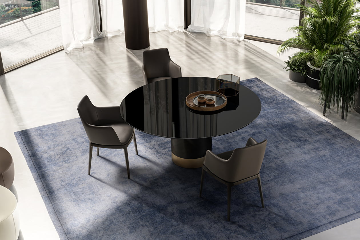 Rectangular ceramic table | Cilindro glass by Eforma