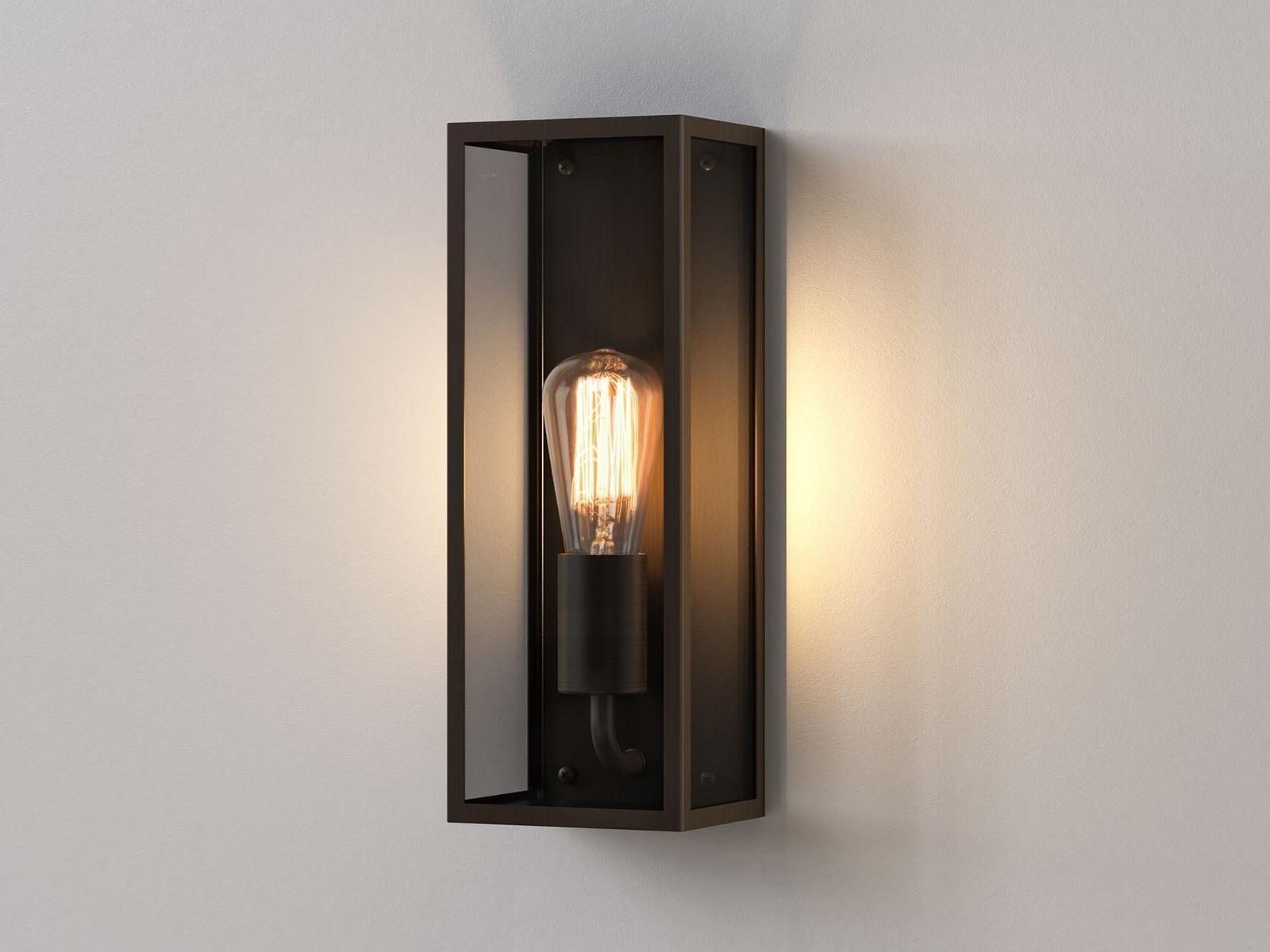 Glass and steel outdoor wall lamp with dimmer | Messina by Astro lighting