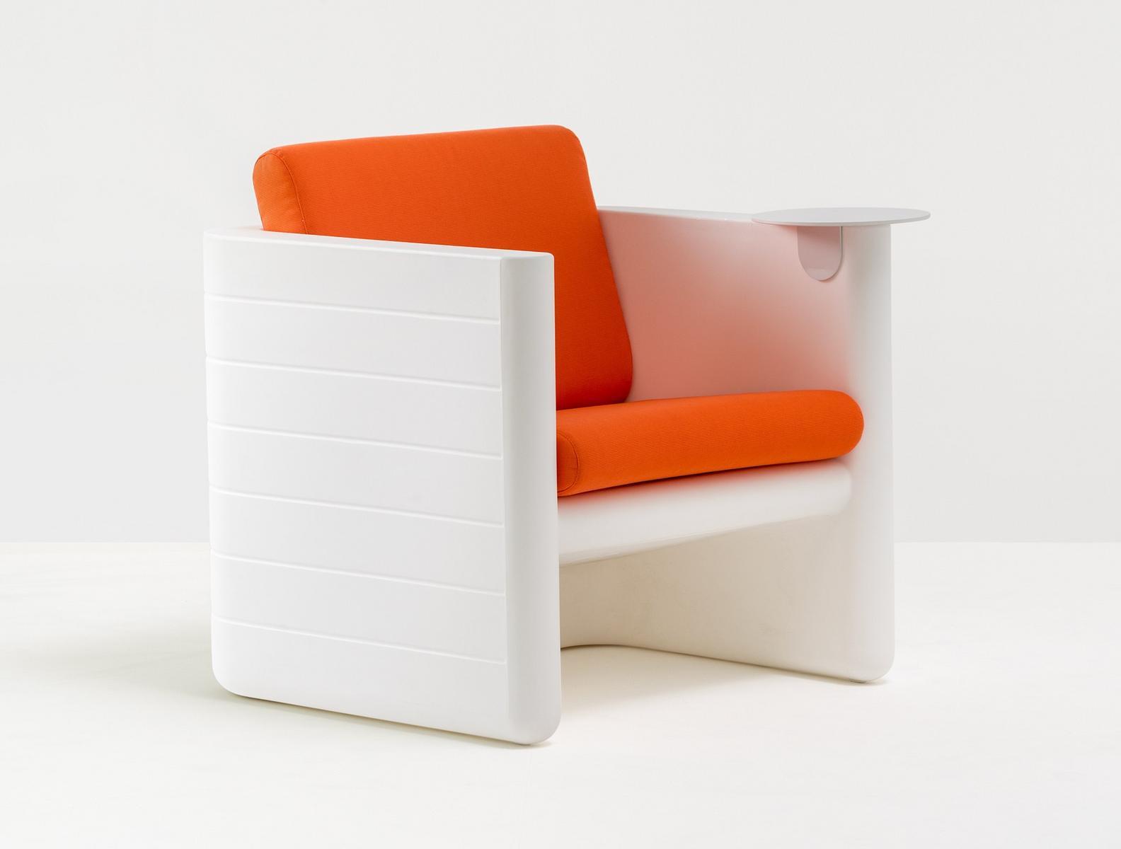 Upholstered fabric garden armchair with removable cover | Sunset 625 by Pedrali