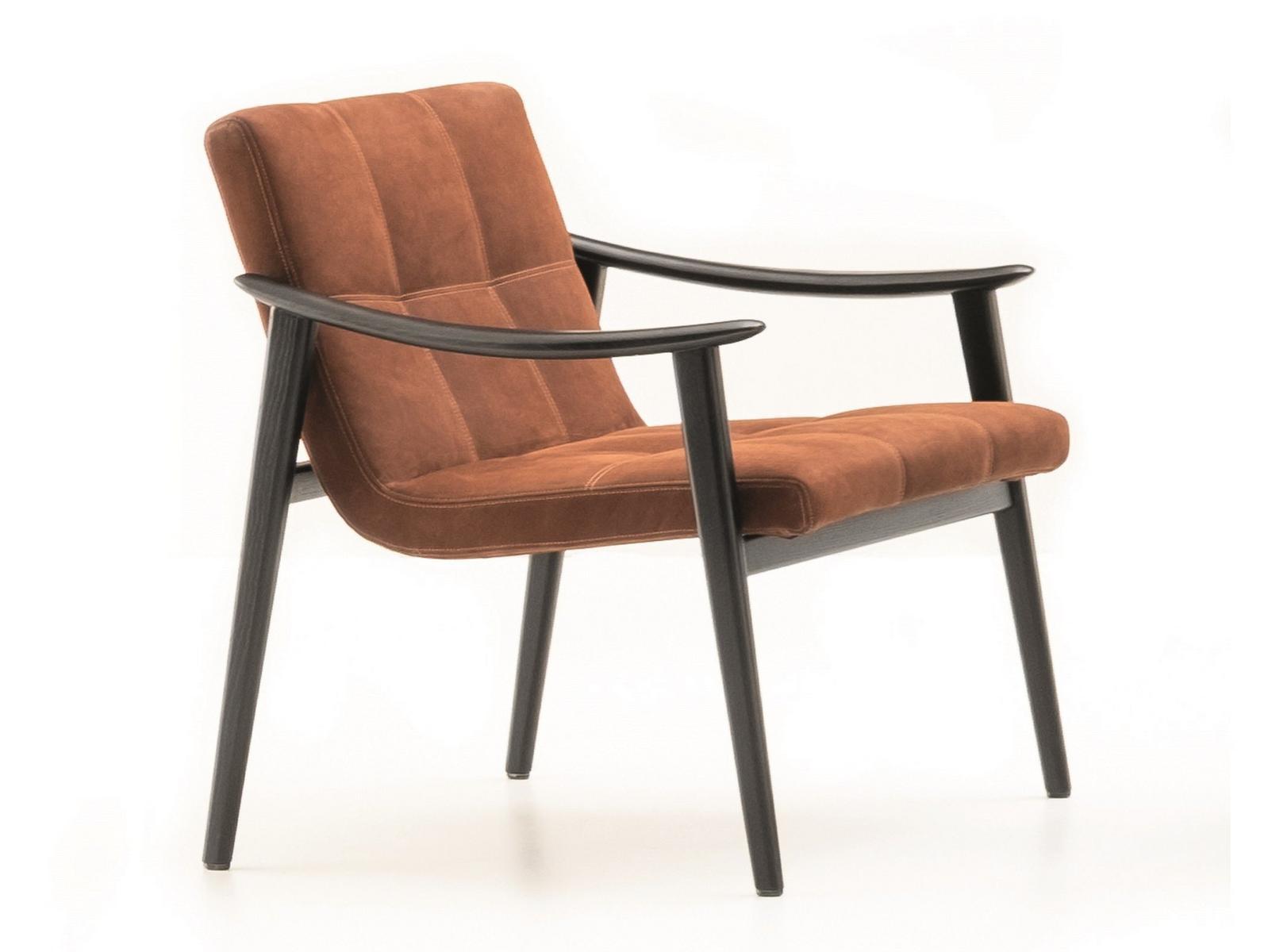 Upholstered easy chair with armrests | Fynn by Minotti