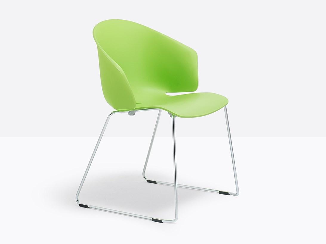 Sled base stackable polypropylene chair | Grace 411 by Pedrali
